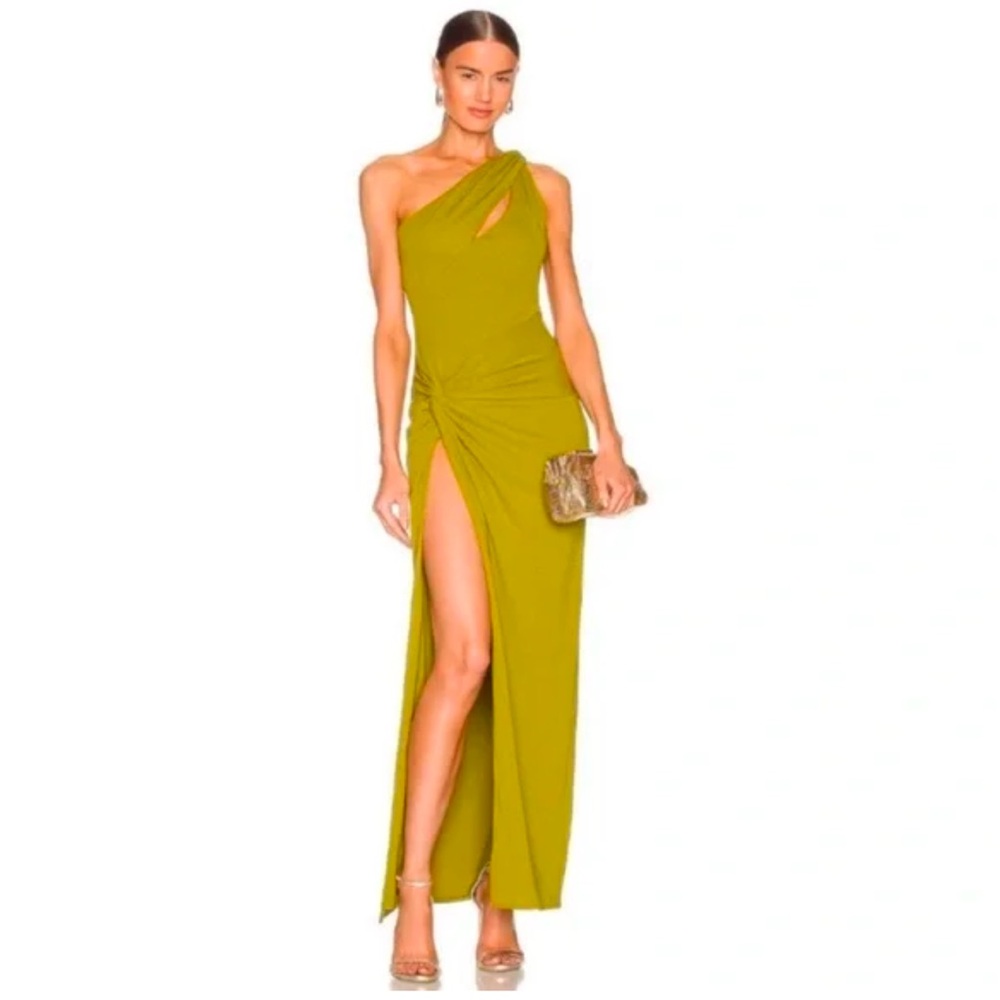 Nicholas Dress Green Kinley Gown One Shoulder Evening Event Formal